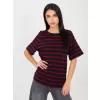 Dámské tričko RUE PARIS RV-TS-A1087.74 BLACK AND RED