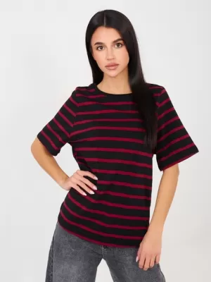 Dámské tričko RUE PARIS RV-TS-A1087.74 BLACK AND RED