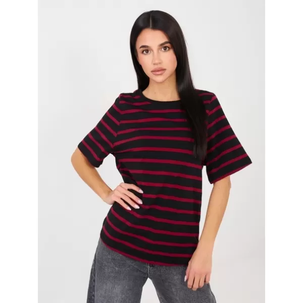 Dámské tričko RUE PARIS RV-TS-A1087.74 BLACK AND RED 