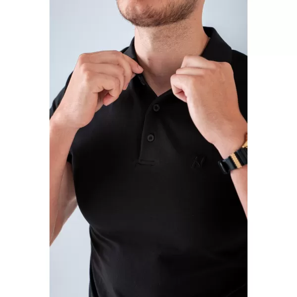  Pánské trička NEBBIA MIKE MUSCLE FIT POLO 157 BLACK 