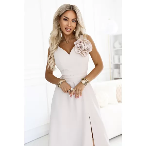  Dámské šaty NUMOCO 669-3 BÉŽOVÁ 
