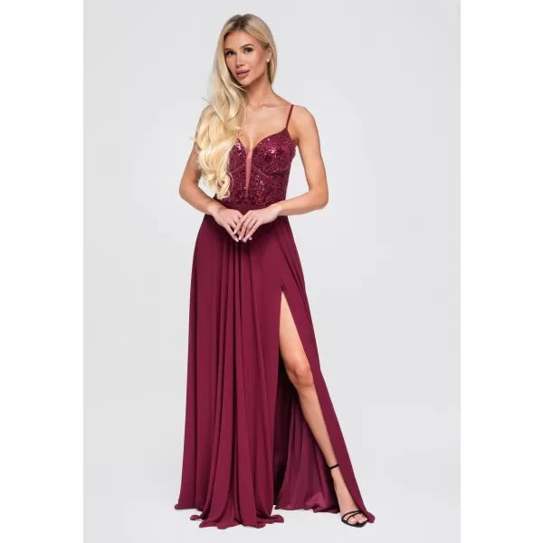  Dámské šaty LARICA LA-OM-DLR374 MAROON 