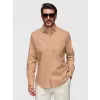 Pánská košile OMBRE N-OM-SHCS-0134 LIGHT BROWN