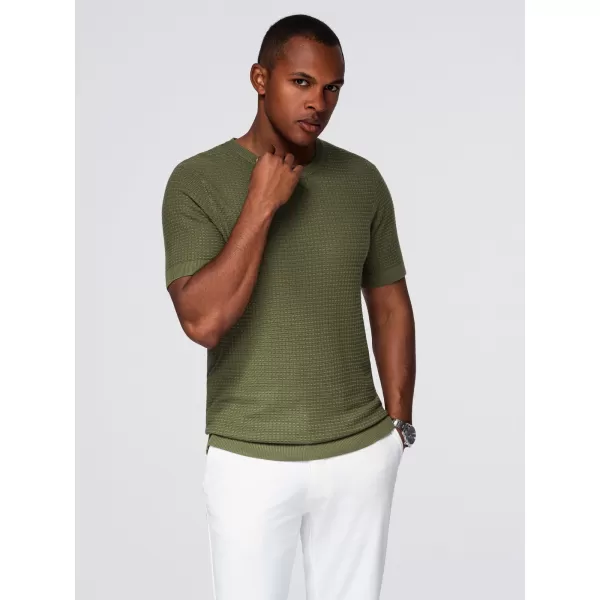  Pánské tričko OMBRE OM-TSCT-0303 OLIVE 