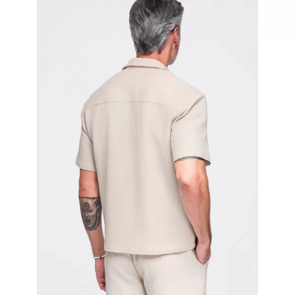  Pánská košile OMBRE OM-SHSS-0220 OFF-WHITE 