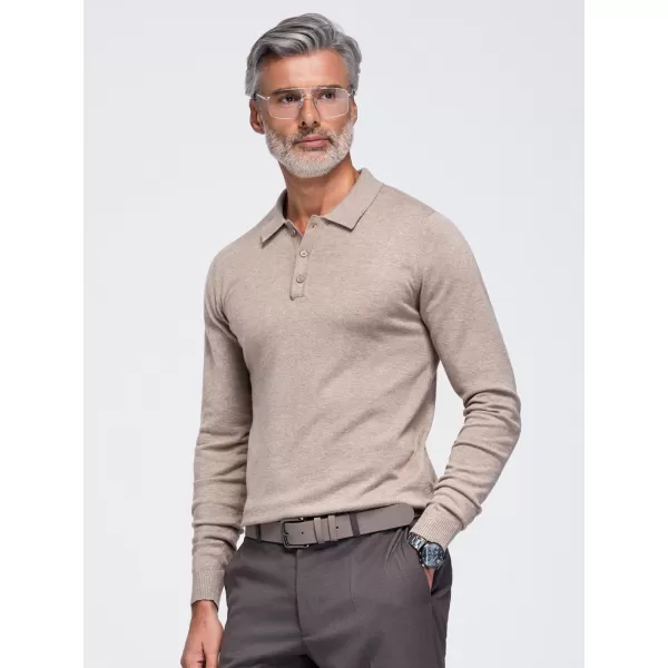  Pánská triko s límečkem OMBRE OM-POLS-0151 BEIGE 