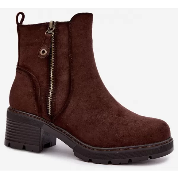  Dámské kotníkové boty S.BARSKI HY62-8101 CHOCOLATE 