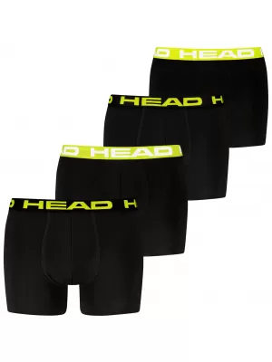 Pánské boxerky HEAD MEN BASIC BOXER 4P CZ701388002 BLACK/LIME
