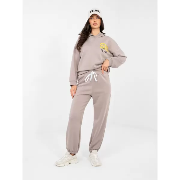  Dámská tepláková souprava RUE PARIS IT-KMPL-22181.30 DARK BEIGE 