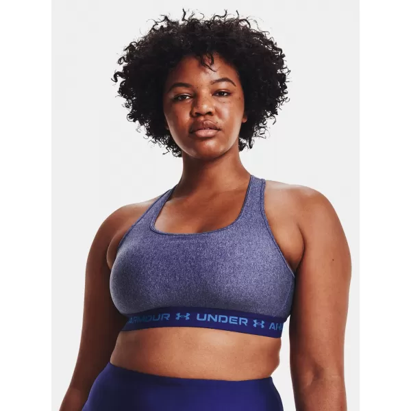  Dámská podprsenka UNDER ARMOUR CROSSBACK MID HEATHER BRA 1361036-415 MODRÁ 