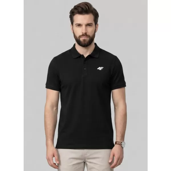  Pánské triko s límečkem 4F 4FWMM00TPTSM0771 DEEP BLACK 