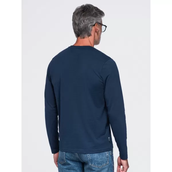  Pánské tričko OMBRE OM-LSBL-0143 NAVY BLUE 