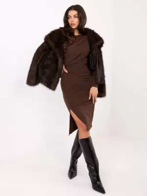 Dámské šaty RUE PARIS IT-SK-18206-1.35 BROWN