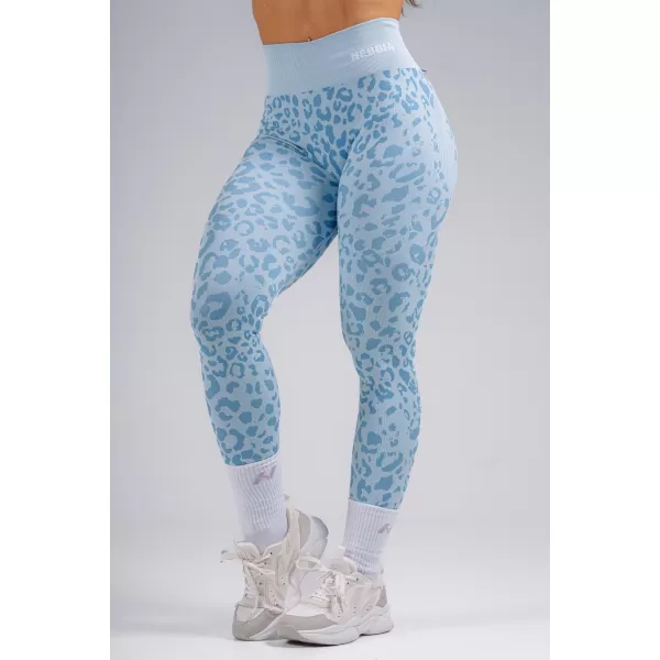  Kompresní push-up legíny s leopardím vzorem NEBBIA PRIMAL 849 BLUE LEOPARD 