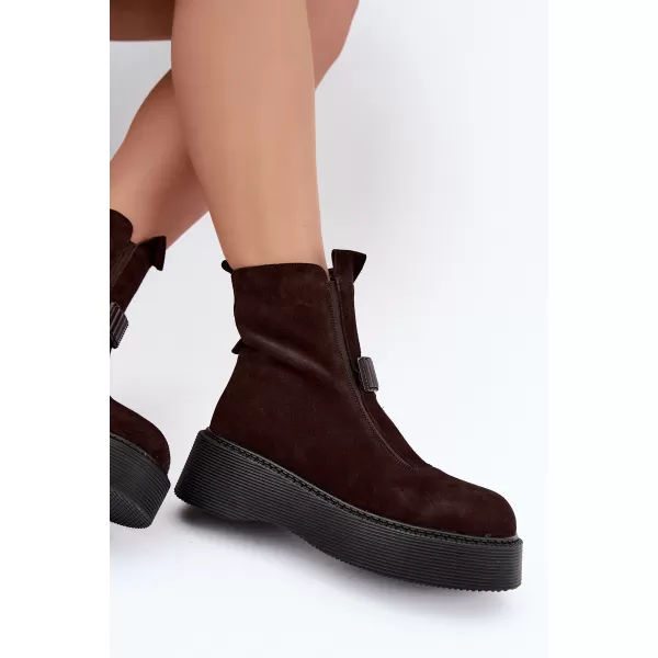  Dámské kotníkové boty D&A CR62-3448 CHOCOLATE 