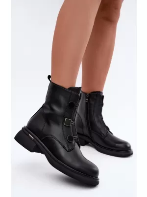 Dámské kotníkové boty D&A MK62-7030 BLACK