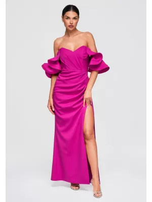 Dámské šaty LARICA LA-OM-DLR396 FUCHSIA