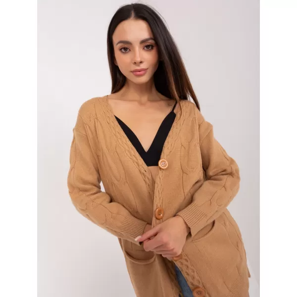  Dámský kardigan WOOL FASHION ITALIA AT-SW-2241.36P CAMEL 