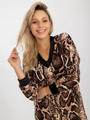 Dámská tunika RUE PARIS RP-TU-8189-4.09 BLACK AND BEIGE