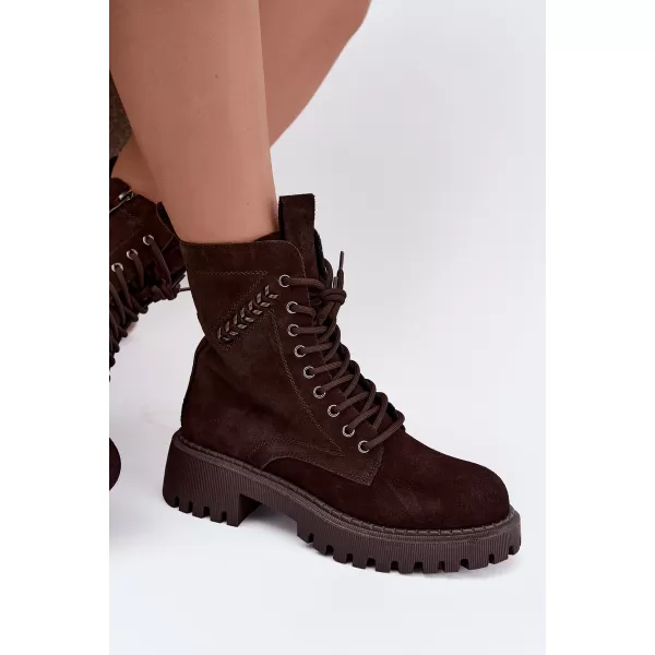  Dámské kotníkové boty D&A JC62-1035 BROWN 