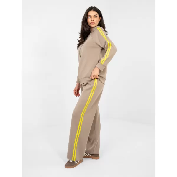  Dámská tepláková souprava RUE PARIS IT-KMPL-21782.91 DARK BEIGE 