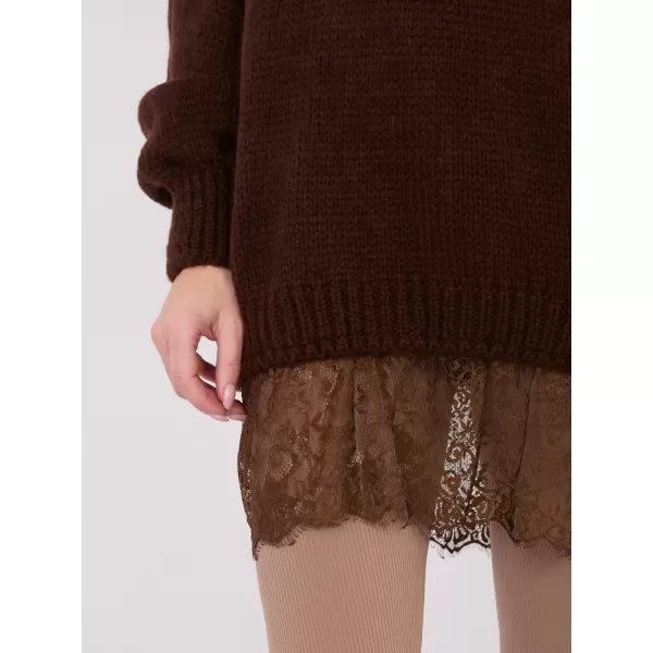  Dámský svetr FACTORY PRICE IN-SW-33681.05P DARK BROWN 
