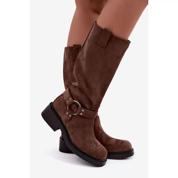  Dámské kozačky BOTO LQ-163 BROWN 