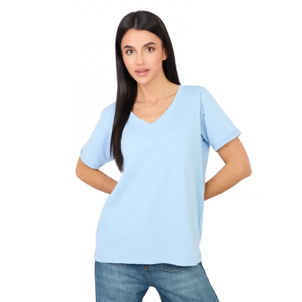  Dámské tričko RUE PARIS RV-TS-A1094.45 LIGHT BLUE 