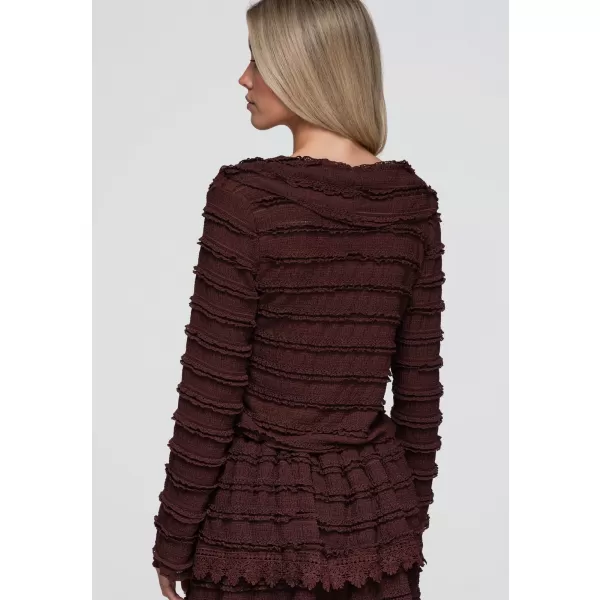  Dámská blůza OMBRE OW-TS-E0067 DARK BROWN 