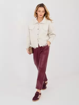 Dámské kalhoty RUE PARIS IT-SP-FL8576.06P DARK RED