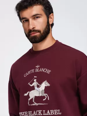 Pánská mikina OMBRE OM-SSNZ-0267 BURGUNDY