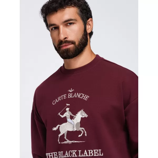  Pánská mikina OMBRE OM-SSNZ-0267 BURGUNDY 