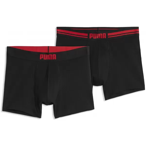  Pánské boxerky PUMA MEN EVERYDAY PLACED LOGO BOXER 2P 93847618 RED COMBO 