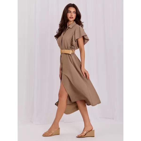  Dámské šaty ITALY MODA MI-SK-82970.86 KHAKI 