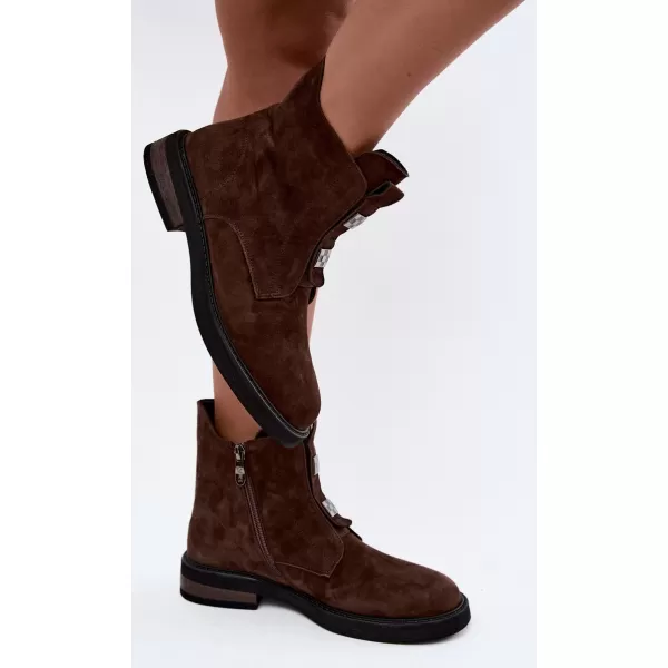  Dámské kotníkové boty D&A CR62-3335 BROWN 