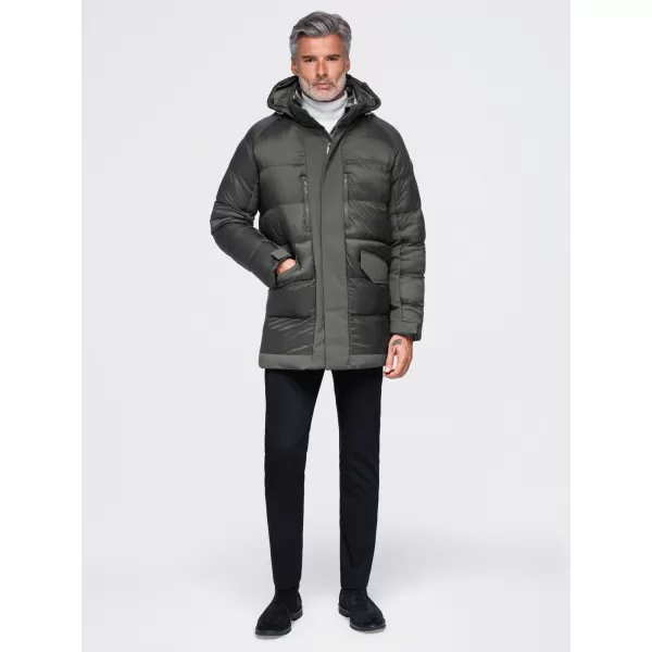  Pánská zimní bunda OMBRE OM-JALJ-0263 DARK OLIVE 
