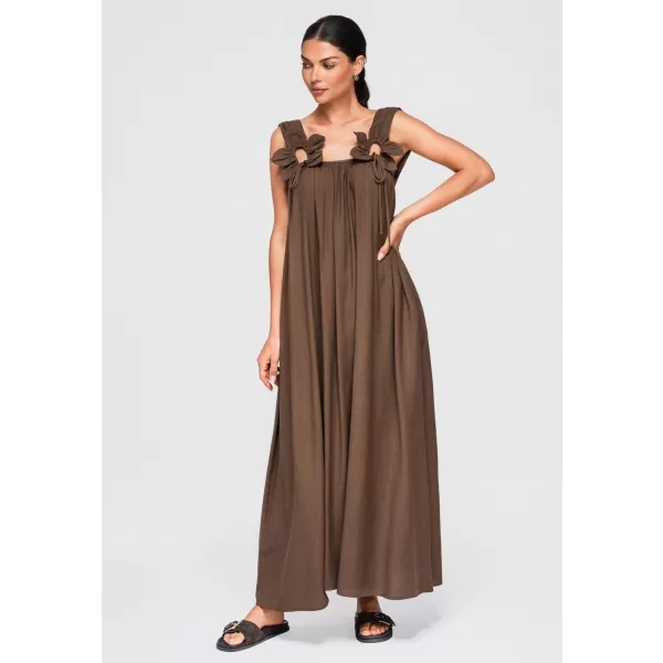  Dámské šaty OMBRE OW-DLR-E0014 BROWN 