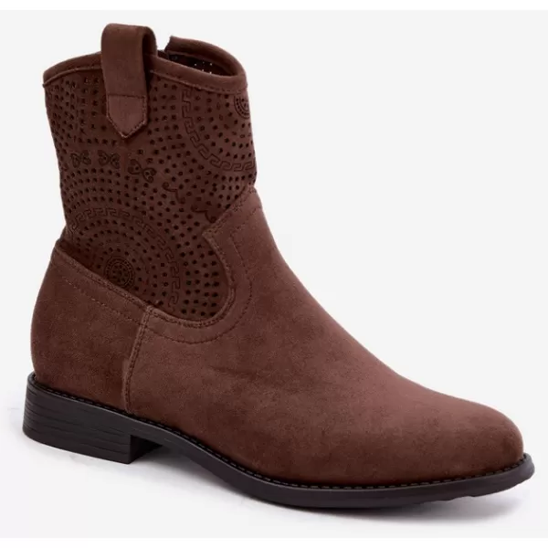  Dámské kotníkové boty S.BARSKI HY62-8125 CHOCOLATE 