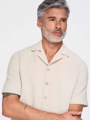 Pánská košile OMBRE OM-SHSS-0220 OFF-WHITE
