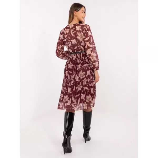  Dámské šaty ITALY MODA IT-SK-10536-1.16P BURGUNDY 