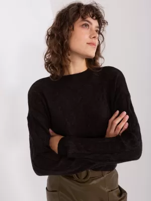 Dámský svetr WOOL FASHION ITALIA AT-SW-2340.22 NOIRE