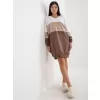 Dámské šaty RUE PARIS RV-SK-8382.31 WHITE-BROWN
