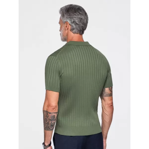  Pánské polo tričko OMBRE OM-POSS-0180 OLIVE 