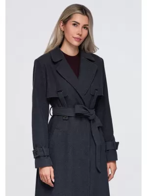 Dámský kabát OMBRE OW-CT-E0005 DARK GREY
