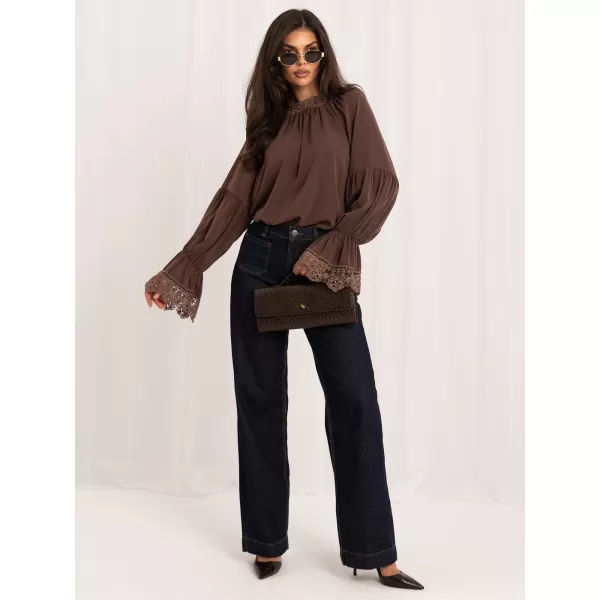  Dámská halenka ITALY MODA MI-BZ-3527.65 DARK BEIGE 