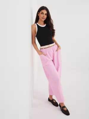 Dámské kalhoty RUE PARIS IT-SP-FL9665.78 BRIGHT PINK