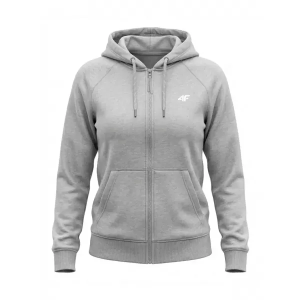  Dámská mikina 4F 4FWMM00TSWSF2535 COLD LIGHT GREY MELANGE 