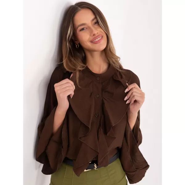  Dámská košile RUE PARIS MI-KS-32330.05P BROWN 