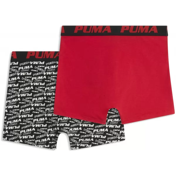  Dětské boxerky PUMA BOYS SCATTERED LOGO PRINT BOXERS 2P 94780303 RED/BLACK 