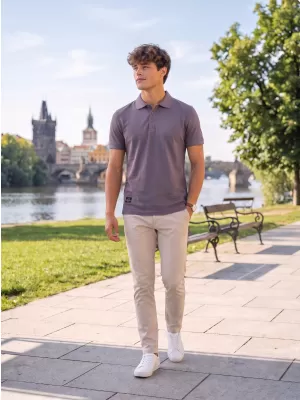 Pánské triko s límečkem ALTISPORT NP/ALMST90601 SLATE GREY